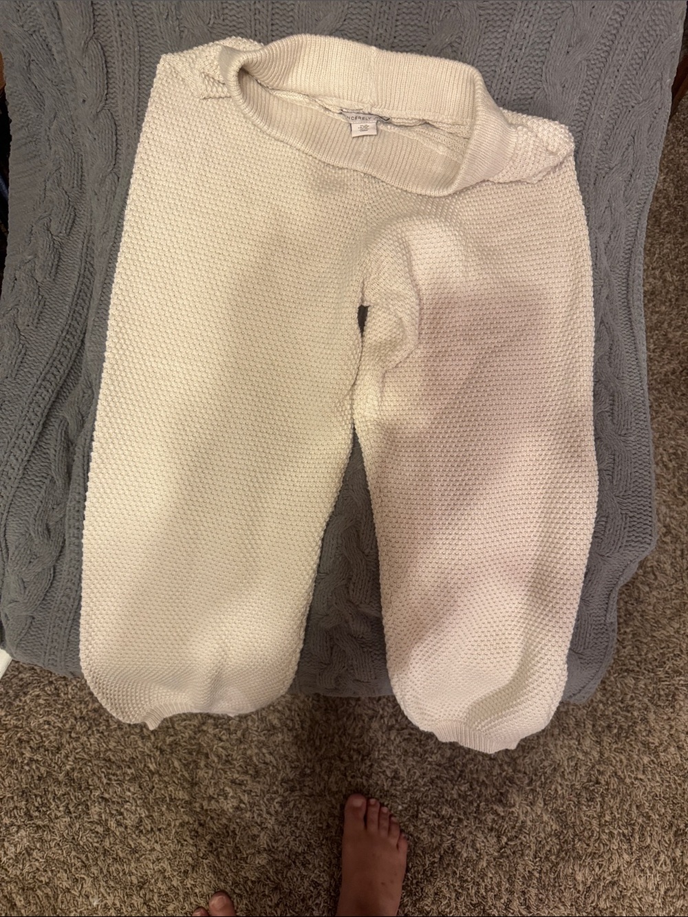 Sincerely Jules Cream Knit Kids Sweatpants Size M